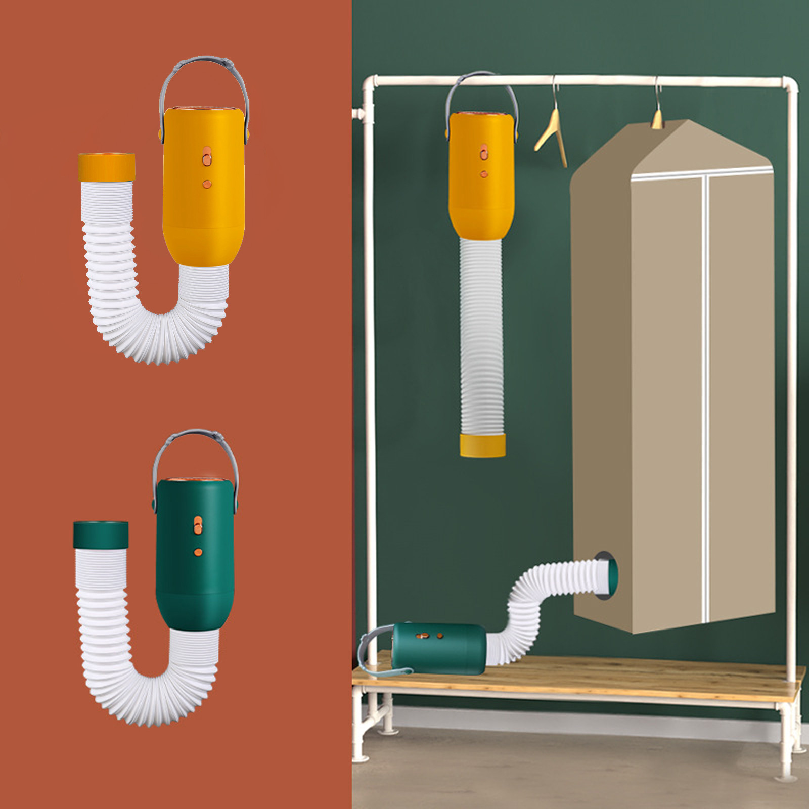 Mini Portable Clothes Dryer, Small Travel Dryer, Foldable Design, Energy-Efficient, for Dorms, offices, RVs, Quick Drying, Compact Size, Lightweight, Silent Operation, Universal Voltage, Soulcaz